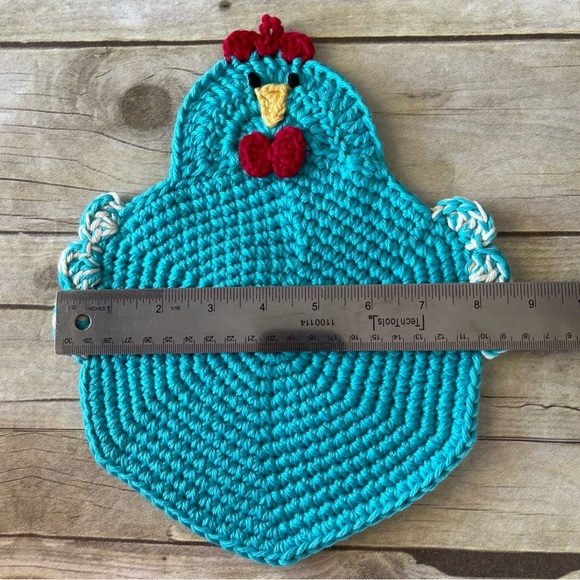 New Handmade Crochet Hot Pad/Trivet Turquoise - Picture 3 of 6